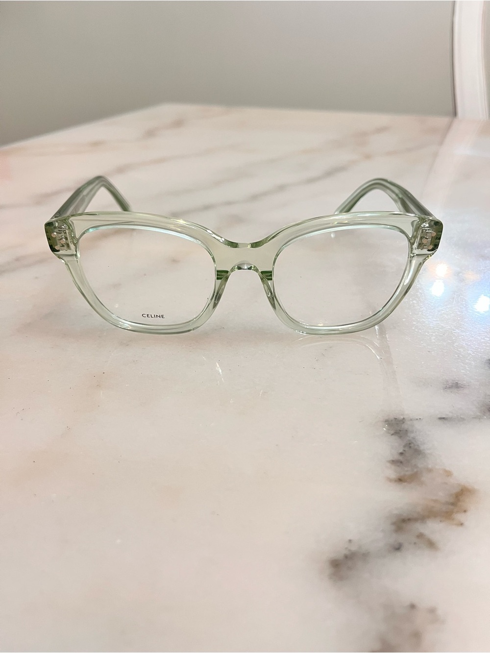 Eyeglasses on marble table